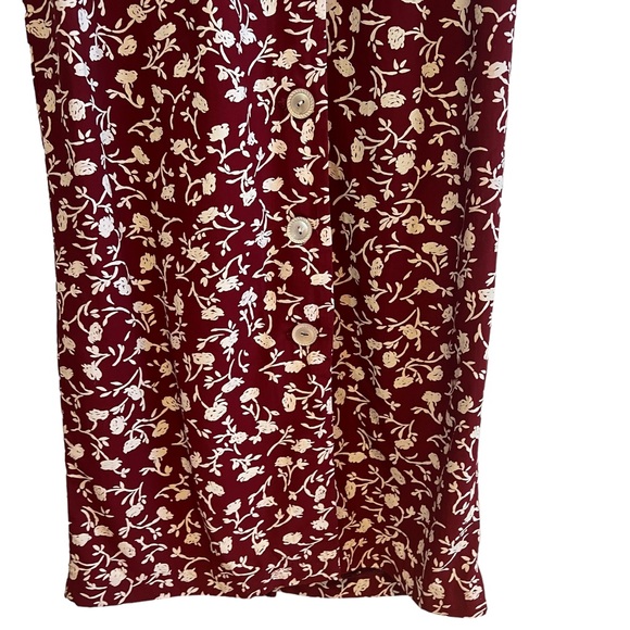 Vintage floral button down midi dress with waist tie excellent condition - Picture 7 of 14
